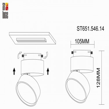 Трековый светильник BASE 14W 4000K белый ST651.546.14