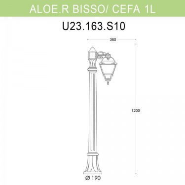 Уличный светильник Aloe.R Bisso/Cefa 1L U23.163.S10.BXF1R