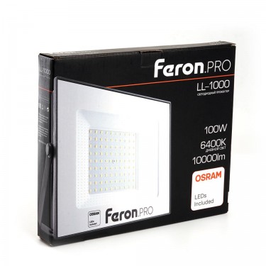 Светодиодный прожектор 100W 6400K Feron.PRO LL-1000 41541