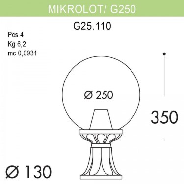 Ландшафтный фонарь круглый Microlot/G250 G25.110.000.BYE27