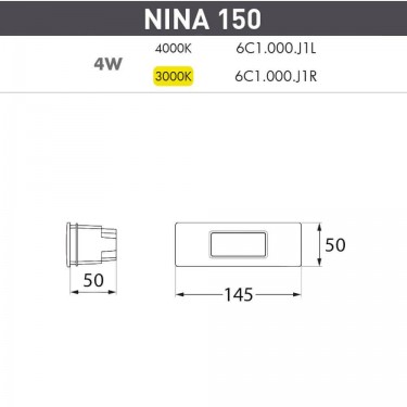 Светильник для подсветки лестниц белый Nina 150 6C1.000.000.WYJ1L