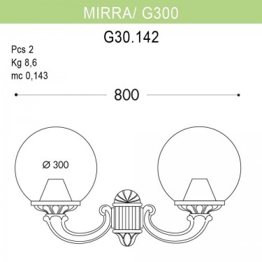 Уличный настенный светильник Mirra/G300 G30.142.000.WYE27