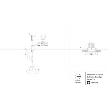 Встраиваемый светильник Зум/Zoom 3000K 12Вт IP65 DL034-2-L12B