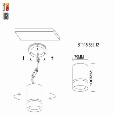 Накладной светильник 12W 3000K белый ST115.532.12