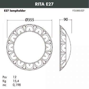 Настенный светильник Rita 1T3.000.000.AYE27 Настенный светильник Rita 1T3.000.000.AYE27