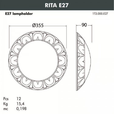 Уличные бра Rita 1T3.000.000.BYE27