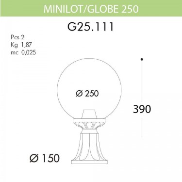 Ландшафтный фонарь круглый Minilot/G250 G25.111.000.BXE27