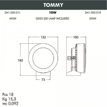 Уличный настенный светильник Tommy 2M1.000.000.WXD1L