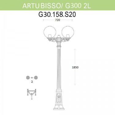 Уличный фонарь Artu Bisso/G300 2L G30.158.S20.BXE27