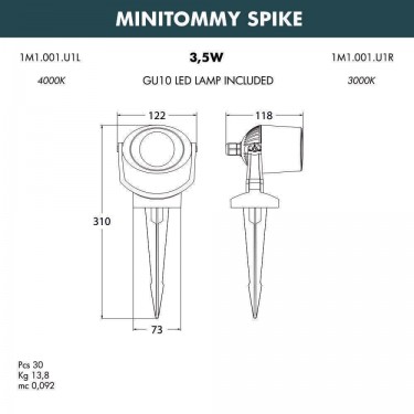 Ландшафтный светильник Minitommy Spike 1M1.001.000.AXU1L