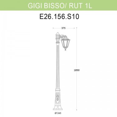 Уличный фонарь Gigi Bisso/Rut 1L E26.156.S10.BXF1R