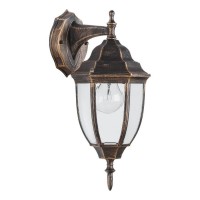 Уличный светильник на стену вниз E27 черное золото Feron PL6002 11894