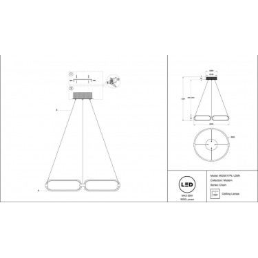 Подвесной светильник Chain MOD017PL-L50N Подвесной светильник Chain MOD017PL-L50N