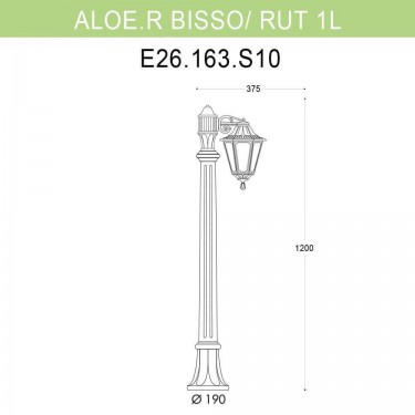 Уличный светильник Aloe.R Bisso/Rut 1L E26.163.S10.BYF1R