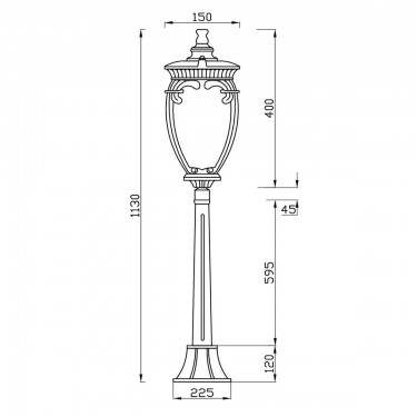 Ландшафтный светильник Fleur E27 бронза антик O414FL-01BZ1