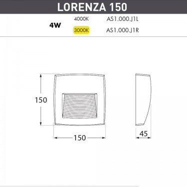 Светильник для подсветки лестниц Lorenza AS1.000.000.AXJ1L