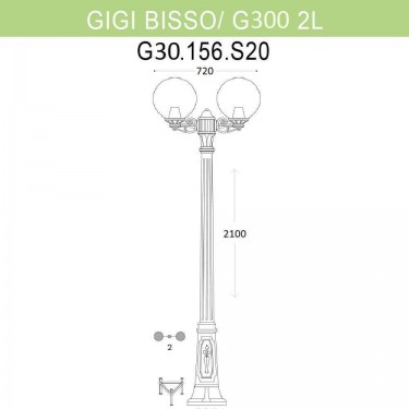 Уличный фонарь Gigi Bisso/G300 2L G30.156.S20.BYE27