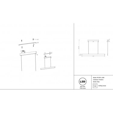 Подвесной светильник Step 3000K 30Вт P010PL-L30B