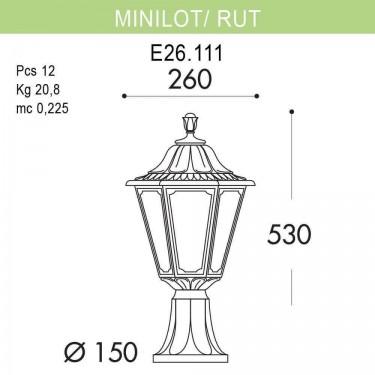 Ландшафтный фонарь Minilot/Rut E26.111.000.AYF1R