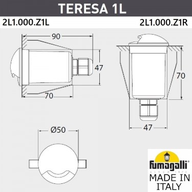 Тротуарный светильник Teresa 1L 2L1.000.000.AXZ1L