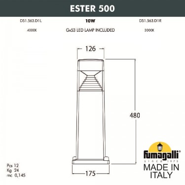 Ландшафтный фонарь Ester 500 DS1.563.000.WXD1L