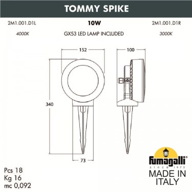 Ландшафтный светильник Tommy Spike 2M1.001.000.LXD1L