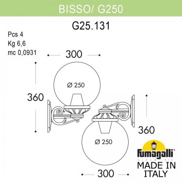 Настенный светильник Bisso/G250 G25.131.000.AZE27DN