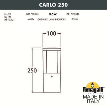 Ландшафтный фонарь Carlo 250 DR1.573.000.AXU1L