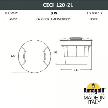 Тротуарный светильник Ceci 120-2L 2F2.000.000.AXG1L