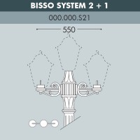 Консоль для паркового фонаря Bisso Sys 2L+1 000.000.S21.A0