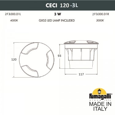 Тротуарный светильник Ceci 120-3L 2F3.000.000.LXG1L