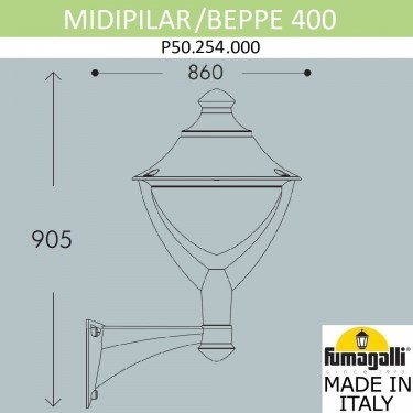 Настенный светильник Midpilar/Beppe P50.254.000.AXH27
