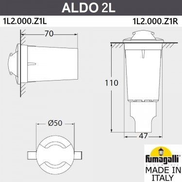 Тротуарный светильник Aldo 2L 1L2.000.000.AXZ1L