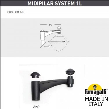 Консоль для паркового фонаря Midpilar Sys 1L 000.000.A10.A0