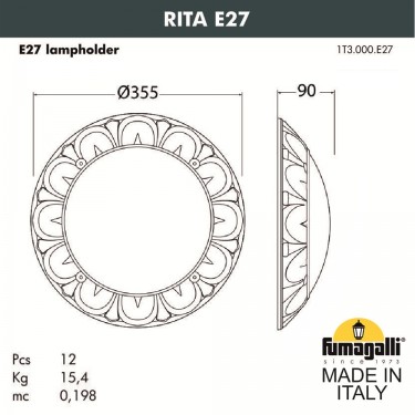 Уличное бра Rita 1T3.000.000.WYE27 Уличное бра Rita 1T3.000.000.WYE27