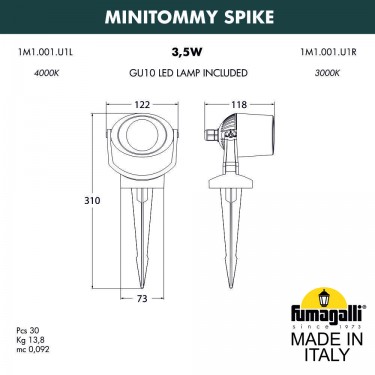 Ландшафтный светильник Minitommy Spike 1M1.001.000.LXU1L