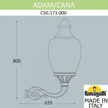 Настенный светильник Adam/Cana C50.171.000.AYE27