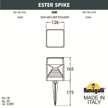 Ландшафтный светильник Ester Spike DS1.561.000.WXD1L