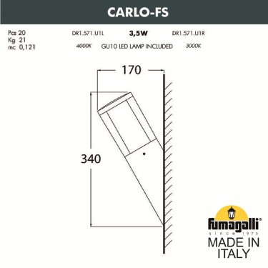 Настенный светильникк Carlo-FS DR1.571.000.AXU1L