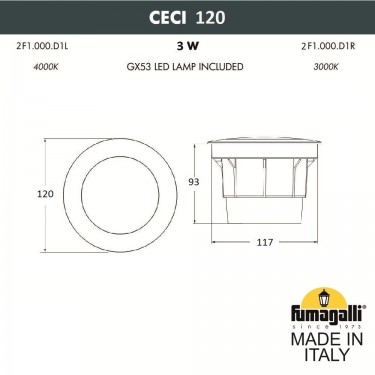 Тротуарный светильник Ceci 120 2F1.000.000.LXG1L