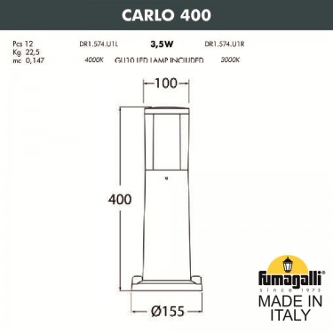 Ландшафтный фонарь Carlo 400 DR1.574.000.AXU1L