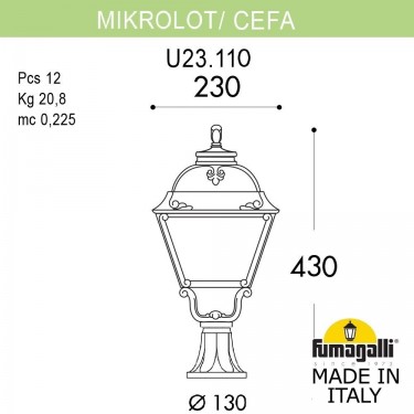 Ландшафтный фонарь Mikrolot/Cefa U23.110.000.AYF1R