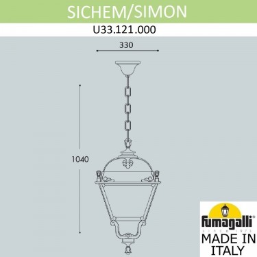 Подвесной уличный светильник Sichem/Simon U33.121.000.AYH27