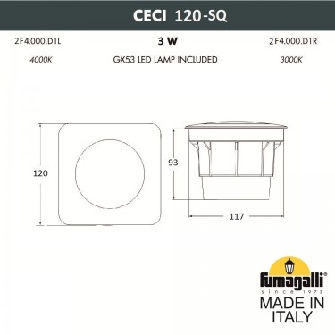 Тротуарный светильник Ceci 120-SQ 2F4.000.000.AXG1L