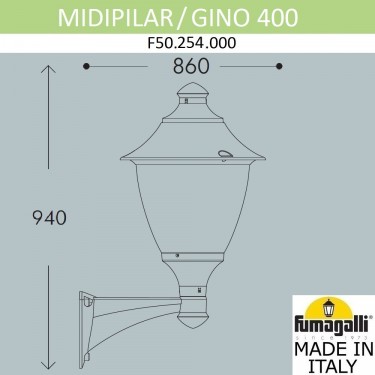 Настенный светильник Midpilar/Gino F50.254.000.AXE27 Настенный светильник Midpilar/Gino F50.254.000.AXE27