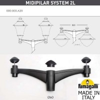 Консоль для паркового фонаря Midpilar Sys 2L 000.000.A20.A0