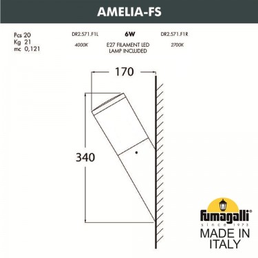 Настенный светильник Amelia-FS DR2.571.000.LYF1R