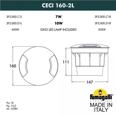 Тротуарный светильник Ceci 160-2L 3F2.000.000.LXD1L