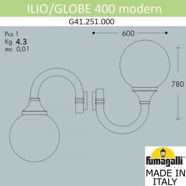 Настенный светильник ILIO/Globe 400 modern G41.251.000.AYE27