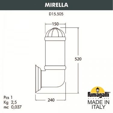 Настенный светильник Mirella D15.505.000.LYE27
